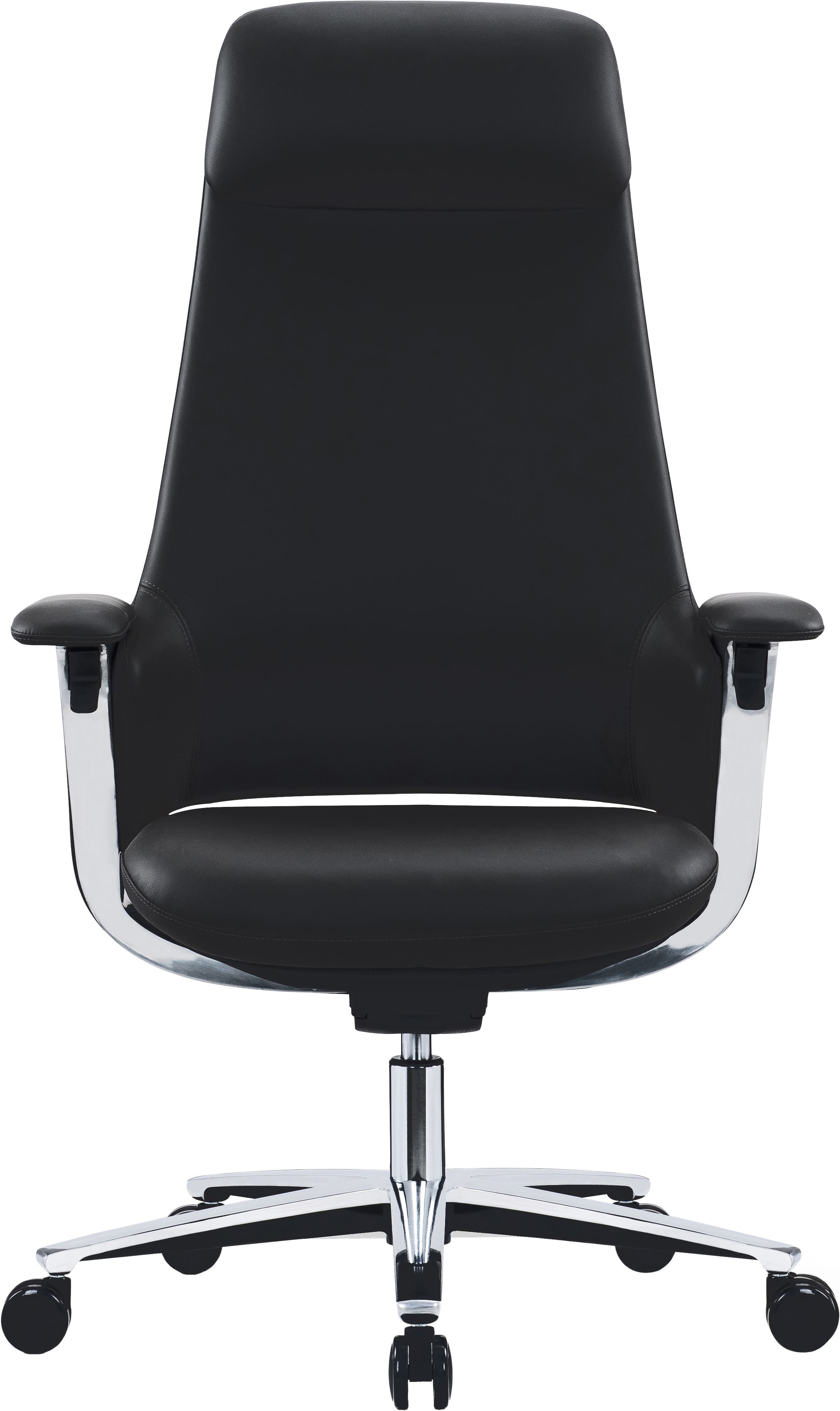 Эргономичное кресло руководителя Black Swan, чёрная кожа