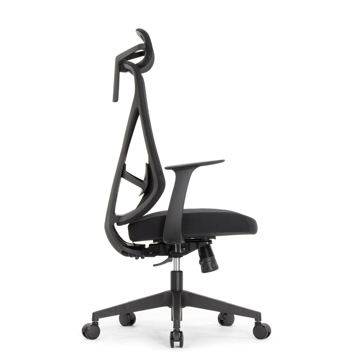 Эргономичное кресло Falto Kuraj (поясничный упор, сетка, ткань, чёрный)