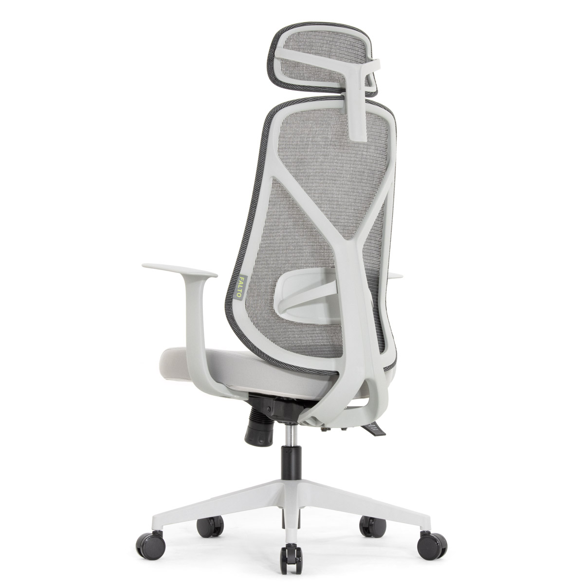 Эргономичное кресло Falto Kuraj (поясничный упор, сетка, ткань, серый)