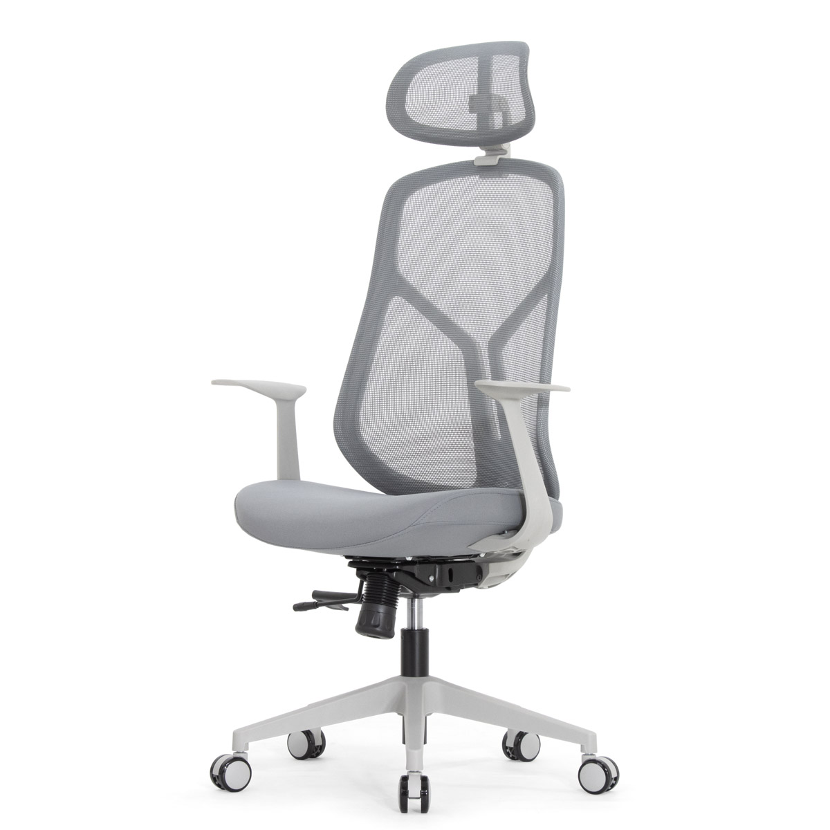 Эргономичное кресло Falto КУРАЖ LUX (сетка, ткань, серый каркас, серый)