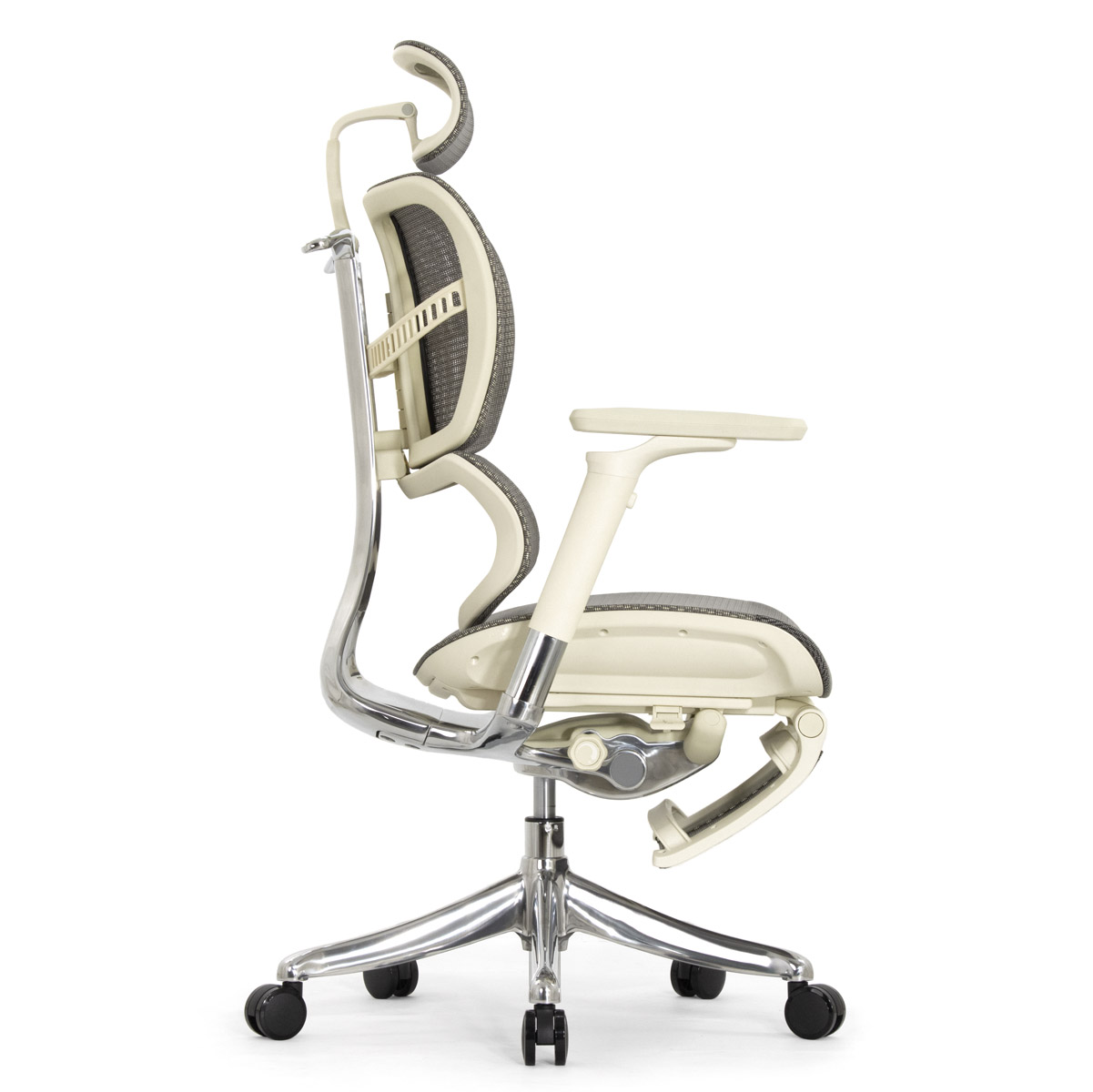 Анатомическое кресло Falto Fly 2 с подножкой (динамичный подголовник, подлокотники 6D (360), сетка, светлый)