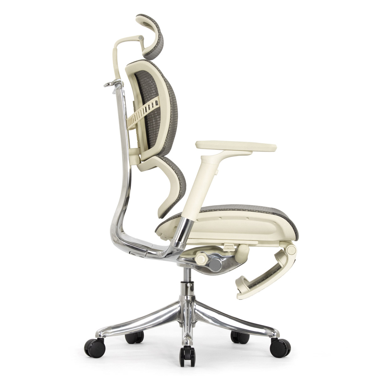 Анатомическое кресло Falto Fly 2 с подножкой (динамичный подголовник, подлокотники 6D (360), сетка, светлый)