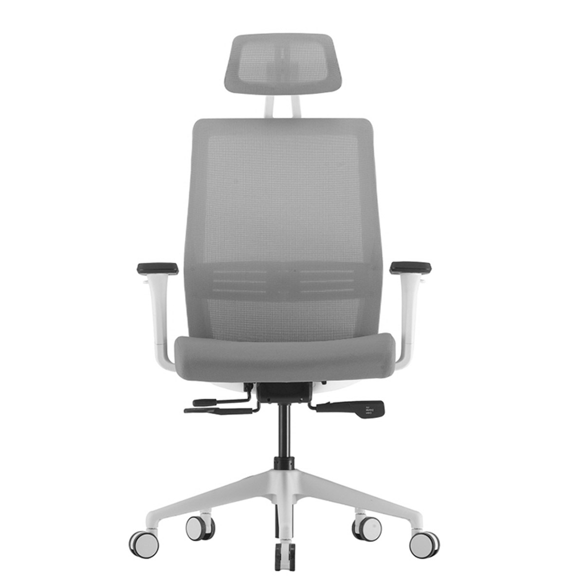 Эргономичное кресло Falto Soul Auto (автоматическая жёсткость качания, сетка, ткань, каркас белый, серый)
