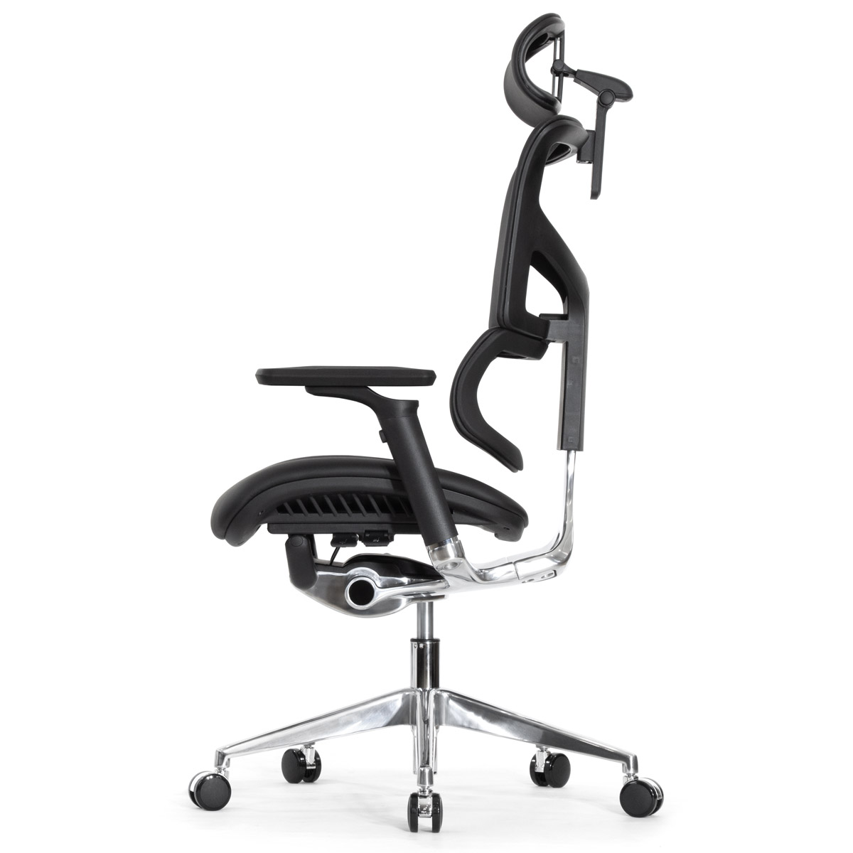 Эргономичное кресло Falto Leater Premium SL (динамичный поясничный упор, натуральная кожа, чёрный)