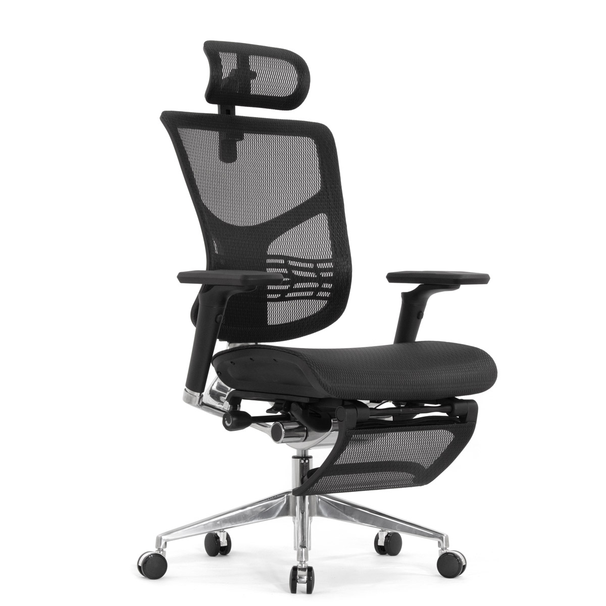 Эргономичное кресло Falto Star 2 с подножкой (подлокотники 6D (360), сетка, цвет чёрный)