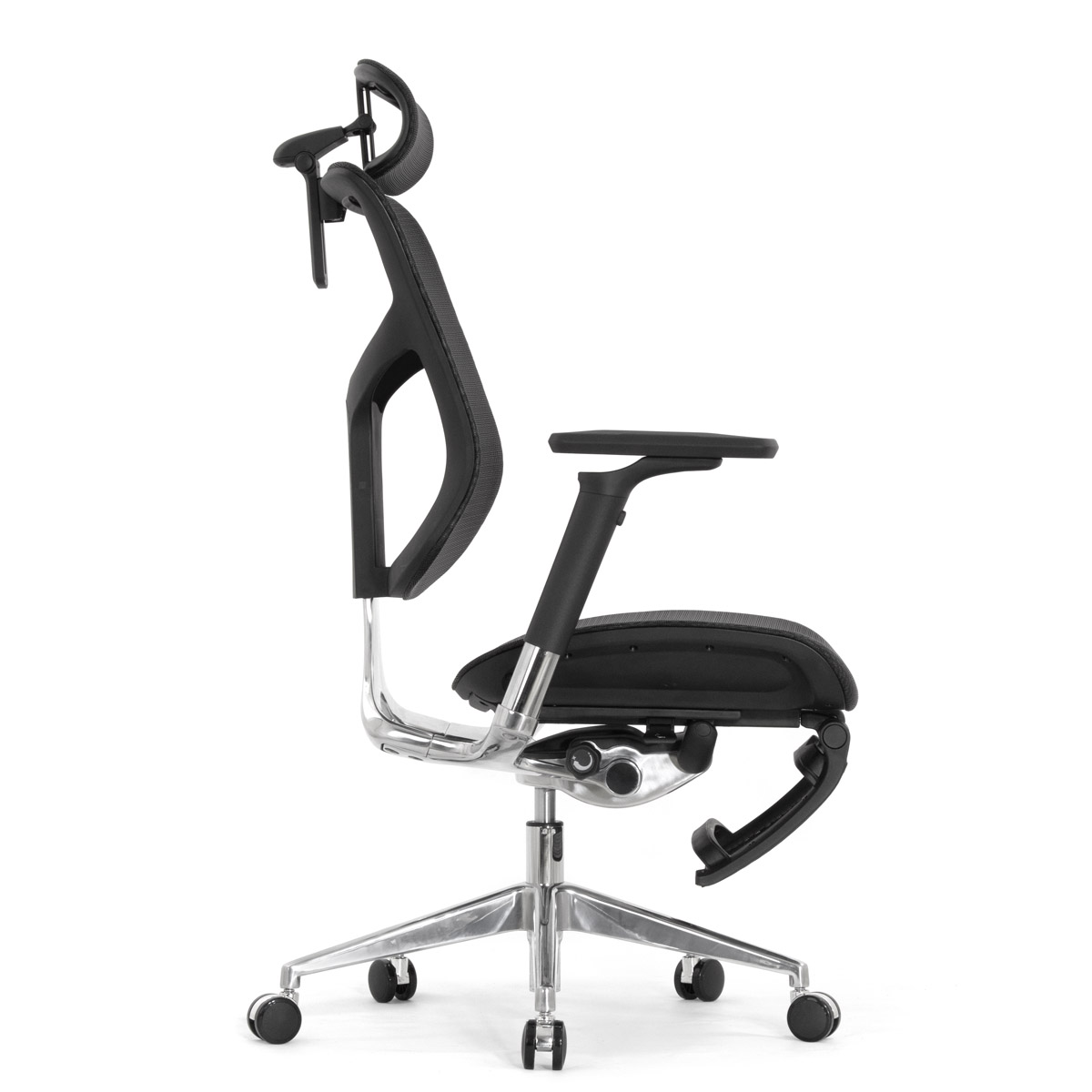 Эргономичное кресло Falto Star 2 с подножкой (подлокотники 6D (360), сетка, цвет чёрный)
