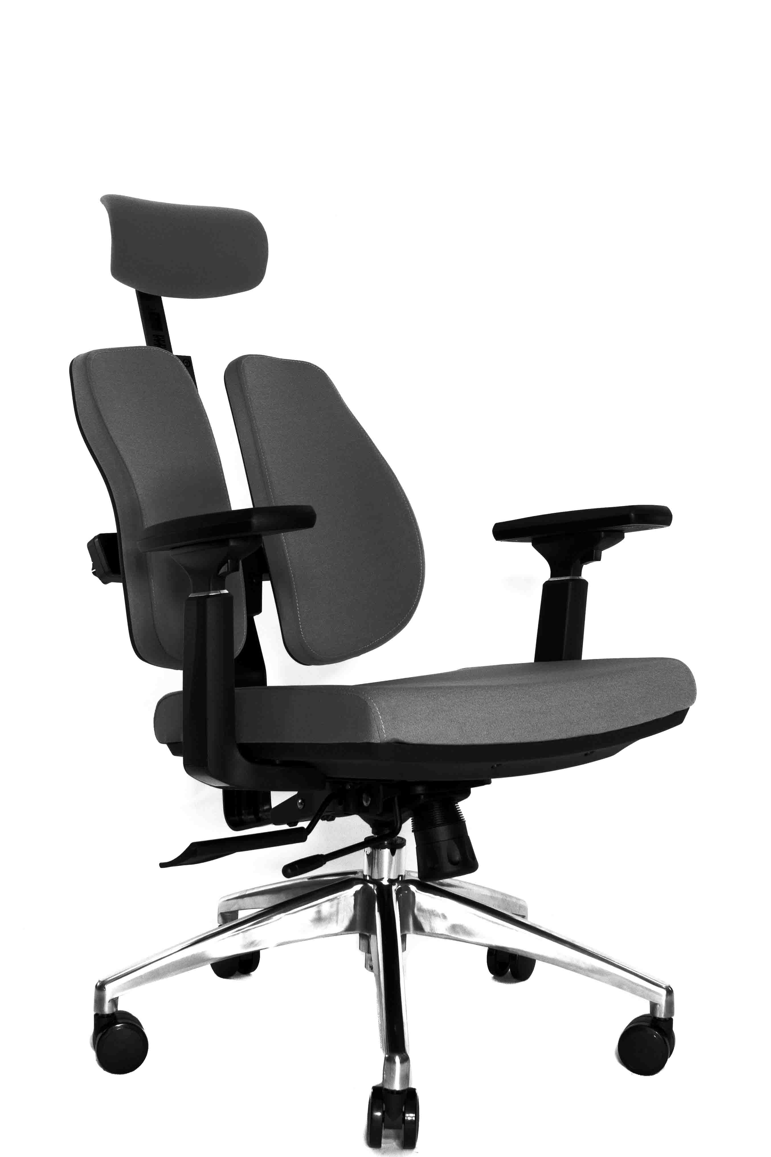 Ортопедическое кресло Falto ALPHA (корсетная спинка, ткань, тёмно-серый)