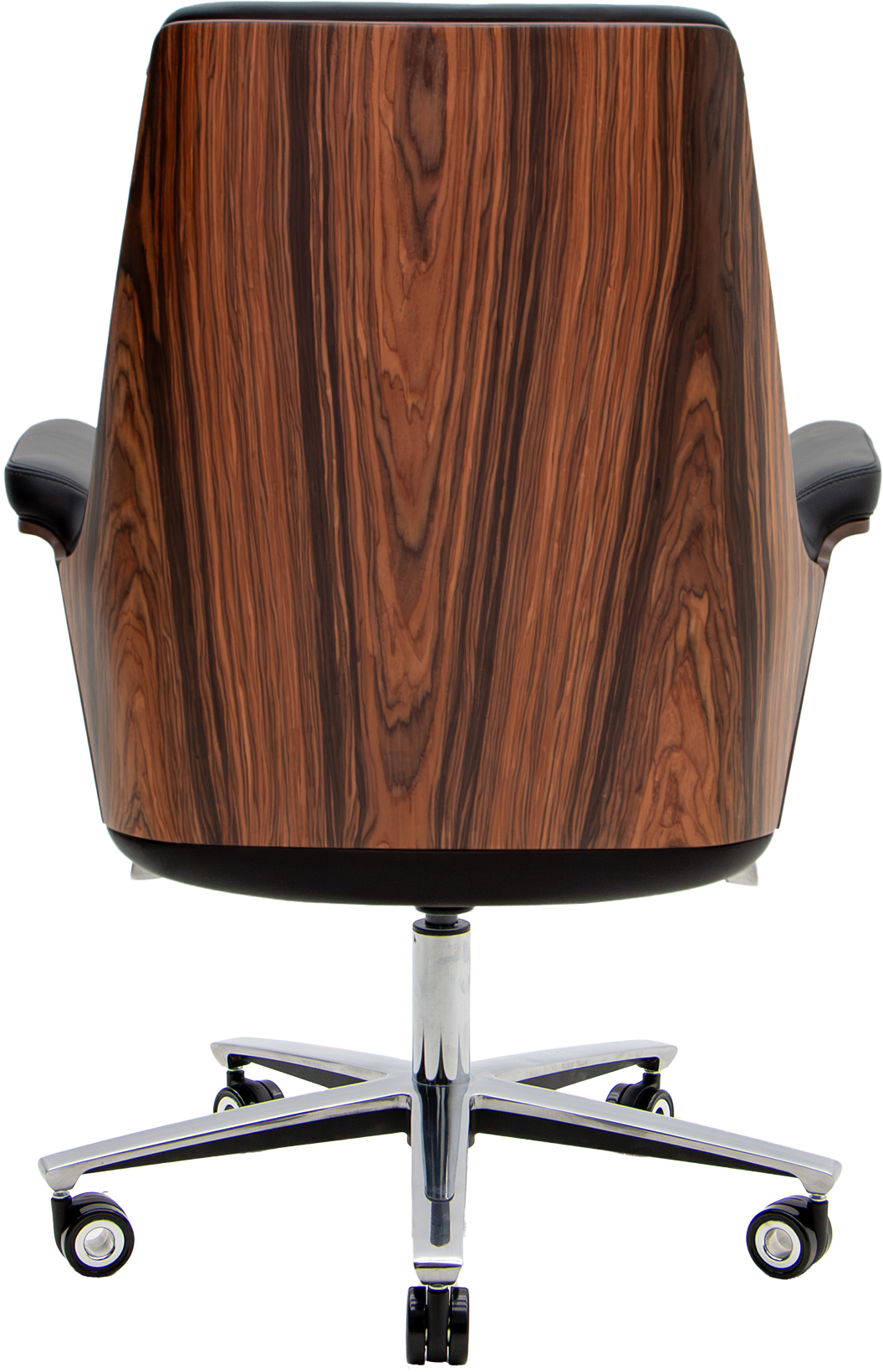 Эргономичное кресло LB чёрная кожа / палисандр