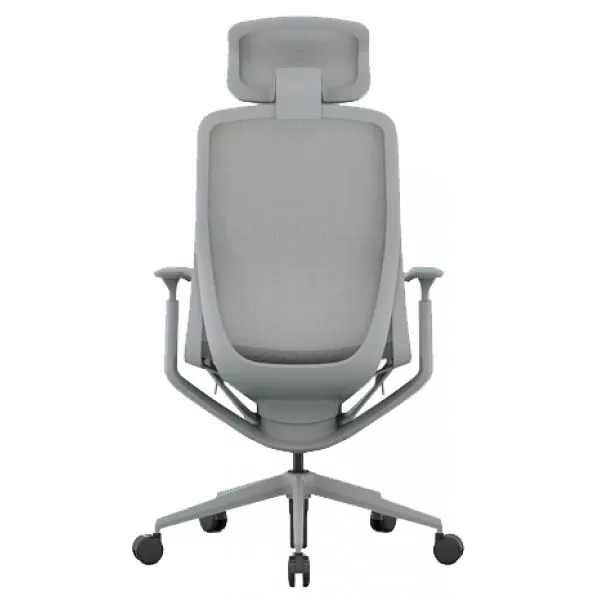 Эргономичное кресло Aria с подголовником сетка, светло-серое