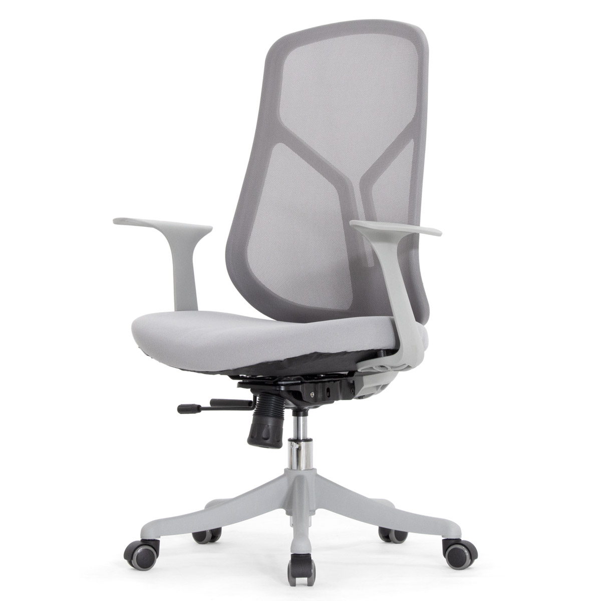 Эргономичное кресло Falto Кураж (без подголовника, сетка, ткань, серый)