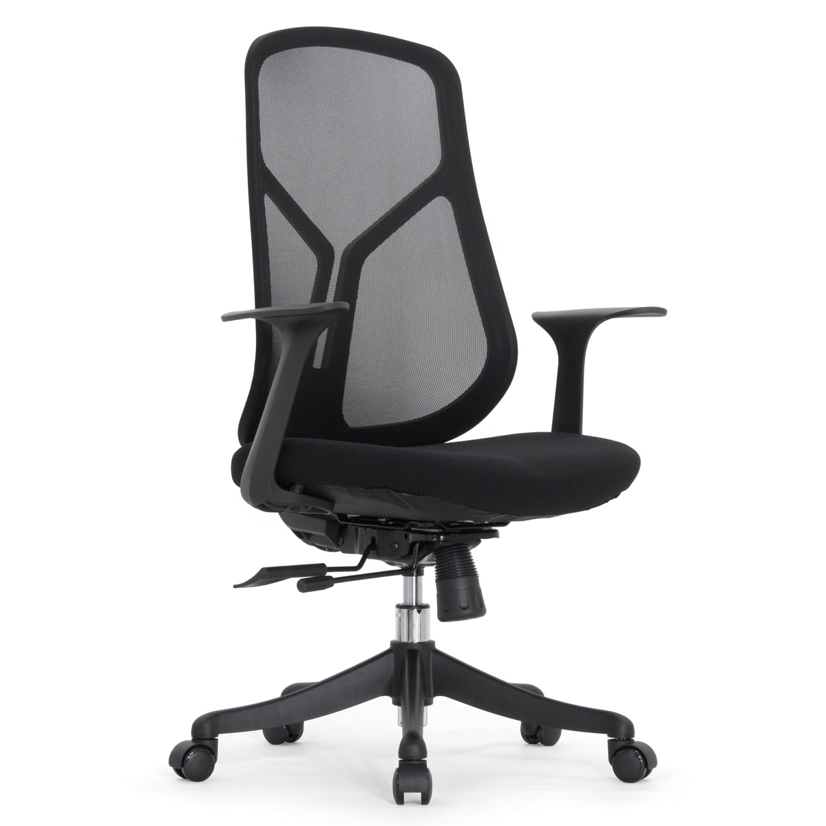 Эргономичное кресло Falto Кураж (без подголовника, сетка, ткань, черный)