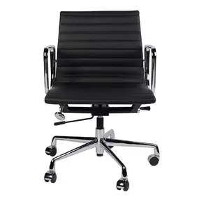 Эргономичное кресло Eames Ribbed Office Chair EA 117, черная кожа