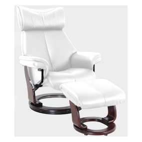 Кресло-реклайнер Relax Piabora (оттоманка, натуральная кожа, белый)