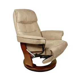 Кресло-реклайнер Relax Rio (встроенная подножка, искусственный нубук, бежевый)