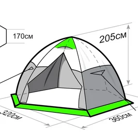 Палатка Лотос 5У Шторм, оливковый +Пол утепленный, Гидродно, Соединение, Коврик, Колышки штормовые