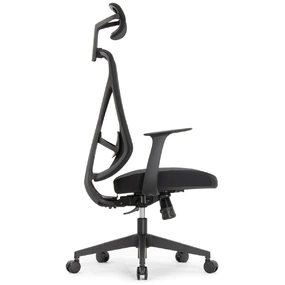 Эргономичное кресло Falto Kuraj (поясничный упор, сетка, ткань, чёрный)