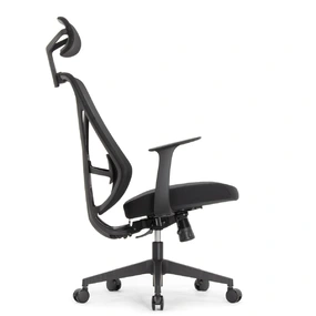 Эргономичное кресло Falto Kuraj (поясничный упор, сетка, ткань, чёрный)