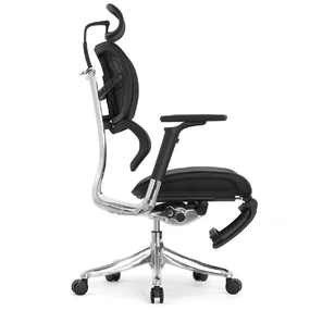 Анатомическое кресло Falto Fly 2 с подножкой (динамичный подголовник, подлокотники 6D (360), сетка, чёрный)