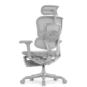 Эргономичное кресло Falto Ergohuman 2 Elite с подножкой (алюминий, наклон вперёд, сетка, серый)