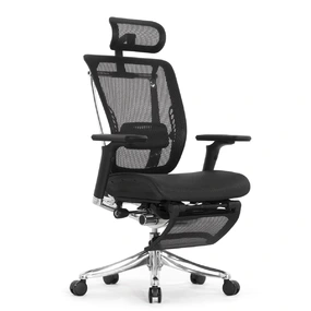 Эргономичное кресло Falto Spring 2 с подножкой (поясничный валик, подлокотники 6D (360), сетка, чёрный)