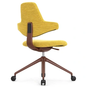 Эргономический стул Falto SOKOA ACTIV (отклонение, каркас бордо, ткань, жёлтый)