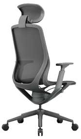 Эргономичное кресло Aria с подголовником сетка, тёмно-серое